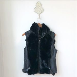 GUESS Black Fur/Leather Jacket